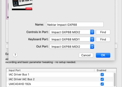 Reason Control Surface settings (MacOS) - GXP