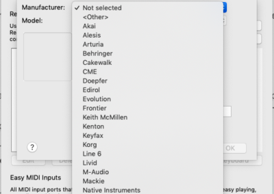 Reason Manufacturer list (MacOS) - GXP